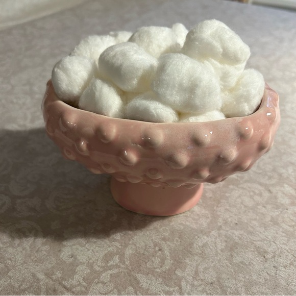 Vintage ~Brush Glazed Pink Ceramic Planter with Bubble Dots - Picture 9 of 9